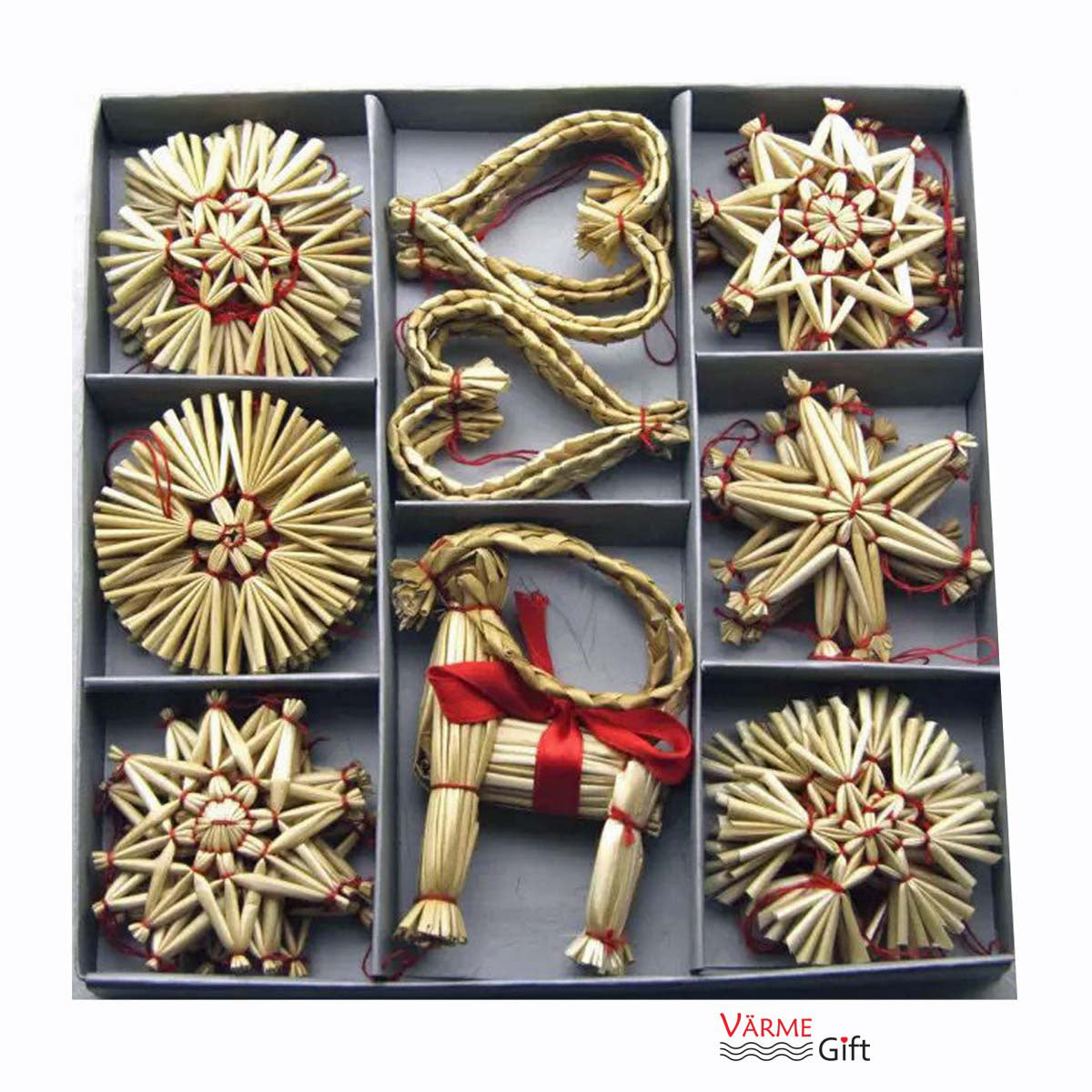 Straw Christmas Ornament Assortment - 35 Pc's