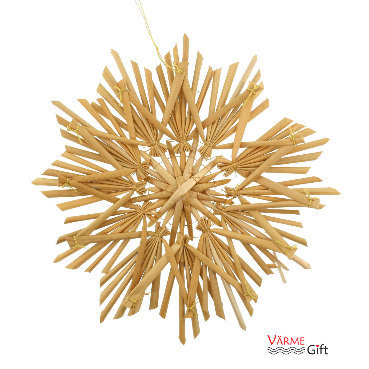 Straw star snowflake ornament, 7 inch, Scandinavian Christmas holiday decoration
