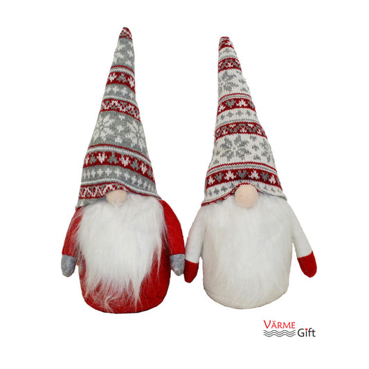 Scandinavian Fabric Santa Gnomes - 12" - Set of 2