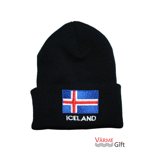Iceland Flag Knit Hat/Winter Cap - One Size Fits All