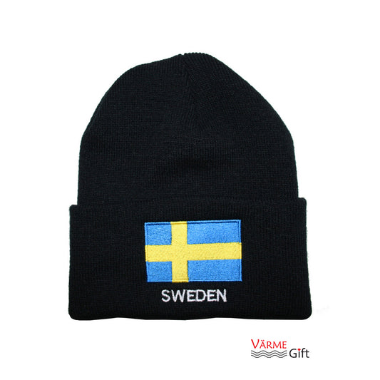 Sweden Flag Knit Hat/Winter Cap - One Size Fits All
