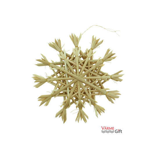 Straw Snowflake Christmas Ornament - 6"