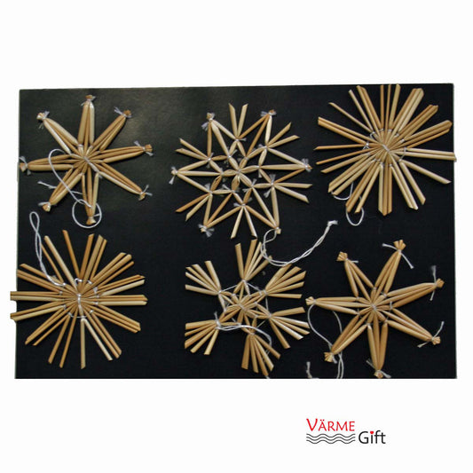 Straw Christmas Ornaments - 6 Pc's