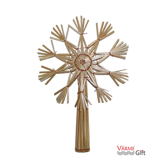 Straw Snowflake Tree Topper - 10"