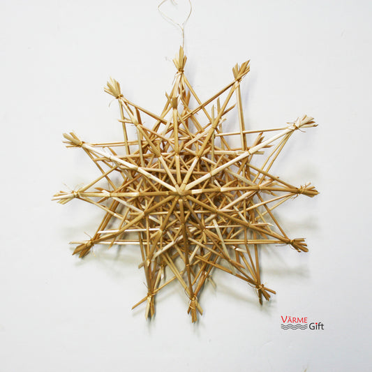 Straw Snowflake Christmas Ornament - 12" Decoration