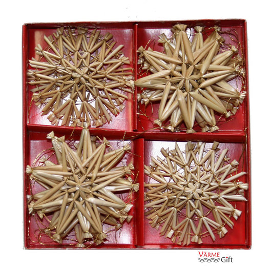 Straw Star Christmas Ornaments (16 pc)