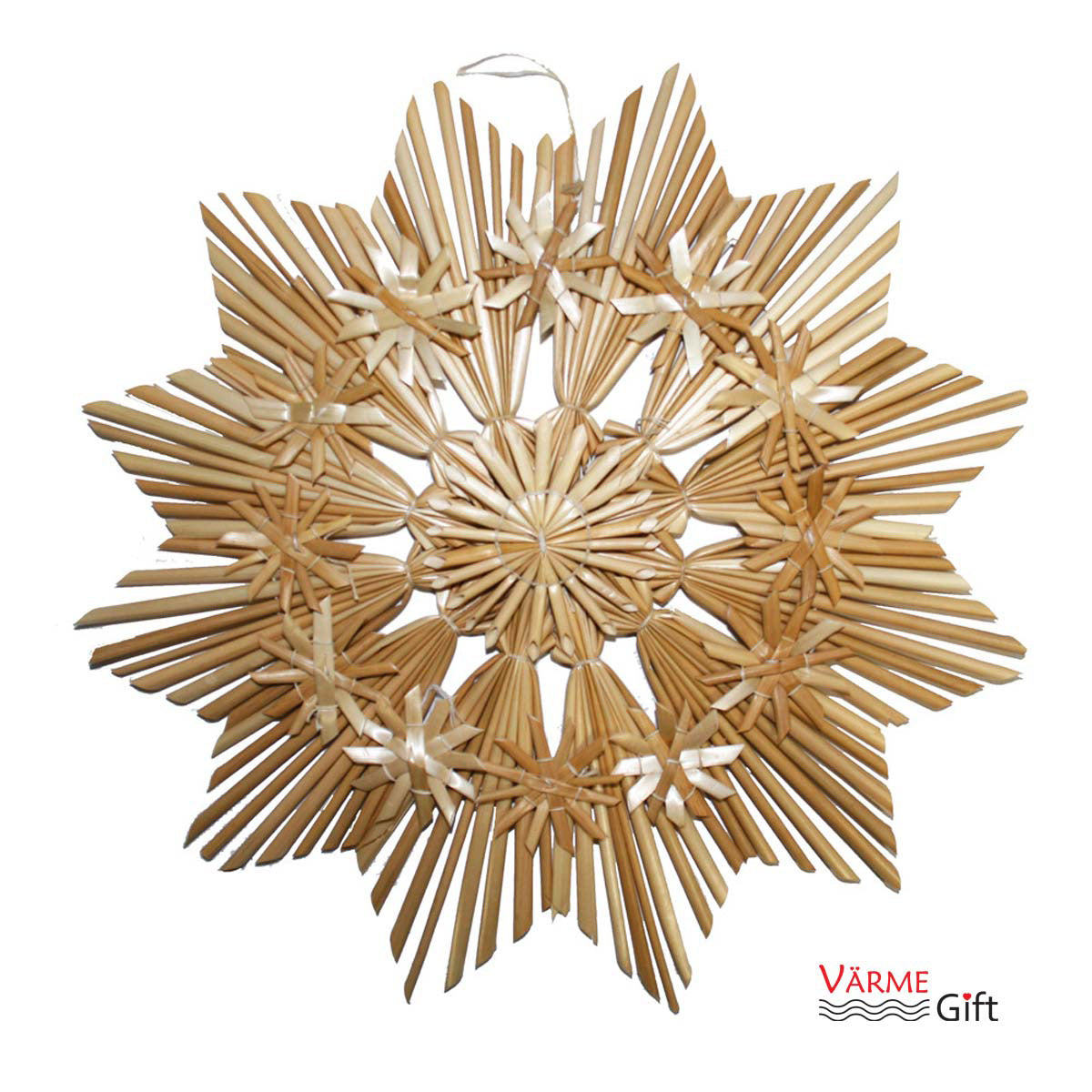 Straw star snowflake ornament decoration, 10 inch, large Scandinavian Christmas holiday decoration