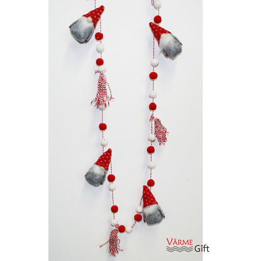 Tomte Pom Pom Christmas Tree Garland - 5 feet