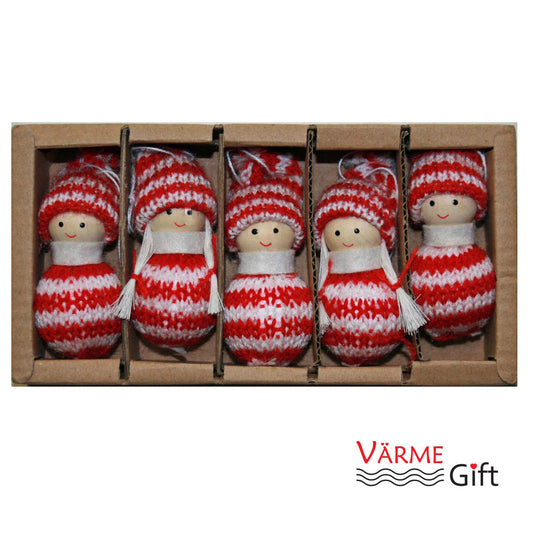 Tomte Round Belly Girl/Boy Ornaments - Set of 4