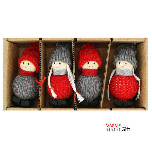 Tomte Boy & Girl Christmas Ornaments - Boxed Set of 4