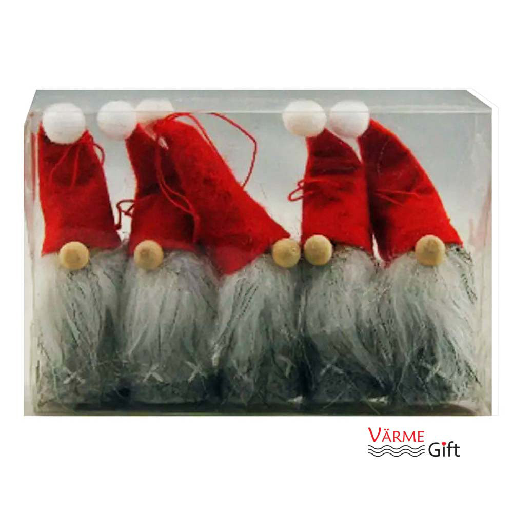 Tomte Santa Nordic Gnome Christmas Ornaments - 4 PK